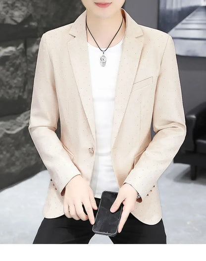 Blazer Men's fashion outdoor travel gentleman wedding Slimming Business versatile Trendy Casual Korean-style formal wear Blazer