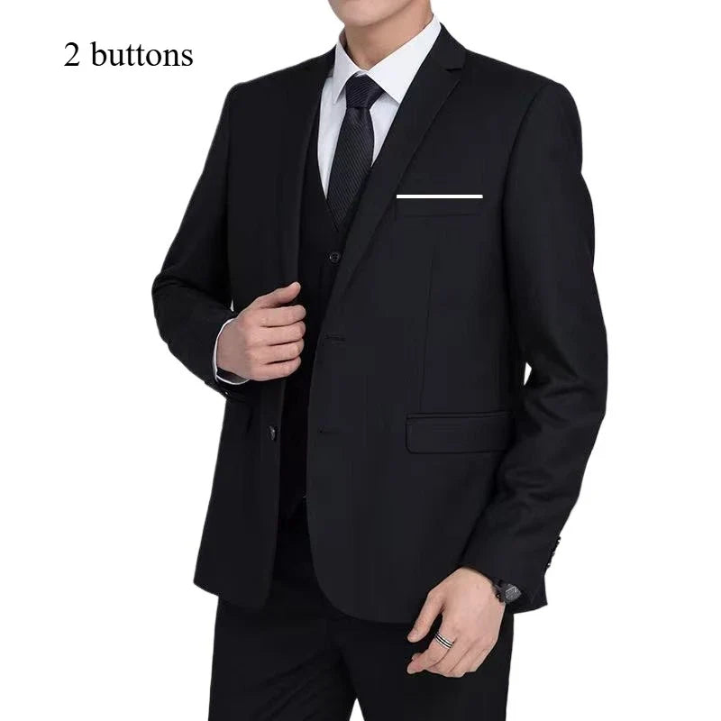 Men's Smart Casual Suit – Single Breasted Business Formal Set for Weddings & Performances