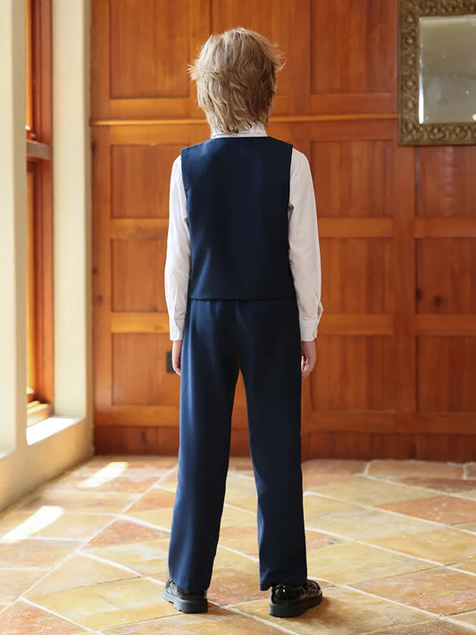 Kids Single-Breasted Vest Suit Pants Boys Waistcoat Formal Dress Wedding Clothes Set Toddler Suits Costume Children Party Outfit