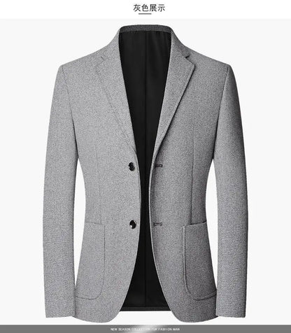 Blazer Men's Fashion Solid Color Wedding Dress Casual Host Gentleman Slim-Fitting Trendy Banquet Versatile Business Blazer
