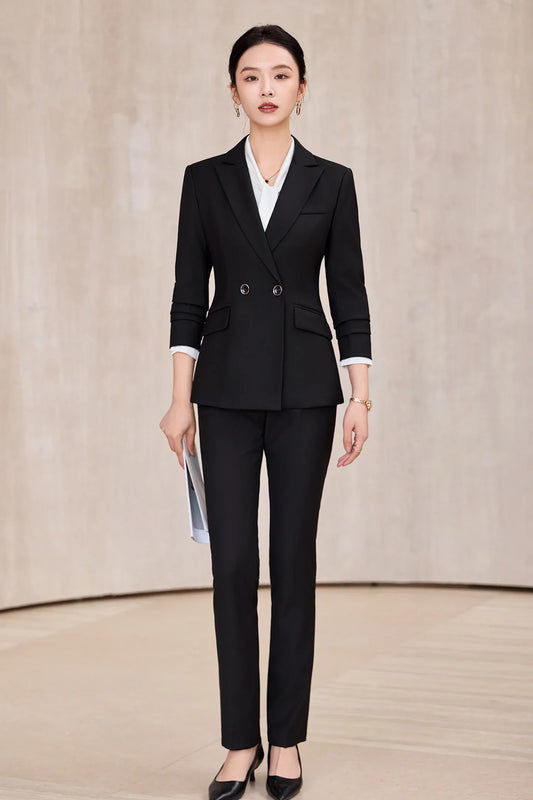 Fashionable professional women's clothing, high-quality two-piece pants + blazer. Exquisite and elegant. New 2025