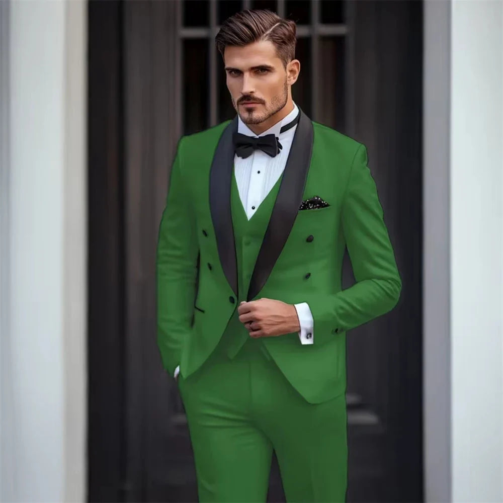 Men's 3-Piece Suit – Slim Fit Jacket, Trousers & Waistcoat for Wedding & Formal Occasions