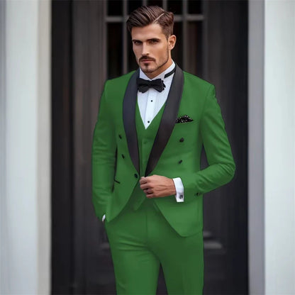 Men's 3-Piece Suit – Slim Fit Jacket, Trousers & Waistcoat for Wedding & Formal Occasions