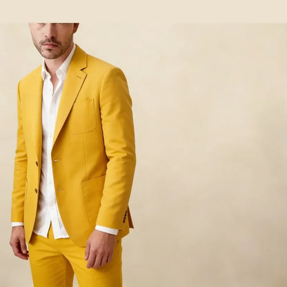 Elegant 2PCS Men Suits  Notch Lapel Single Breasted Male Blazer Set Formal Business Set Party Prom Wedding Tuxedos(Jacket+Pants)