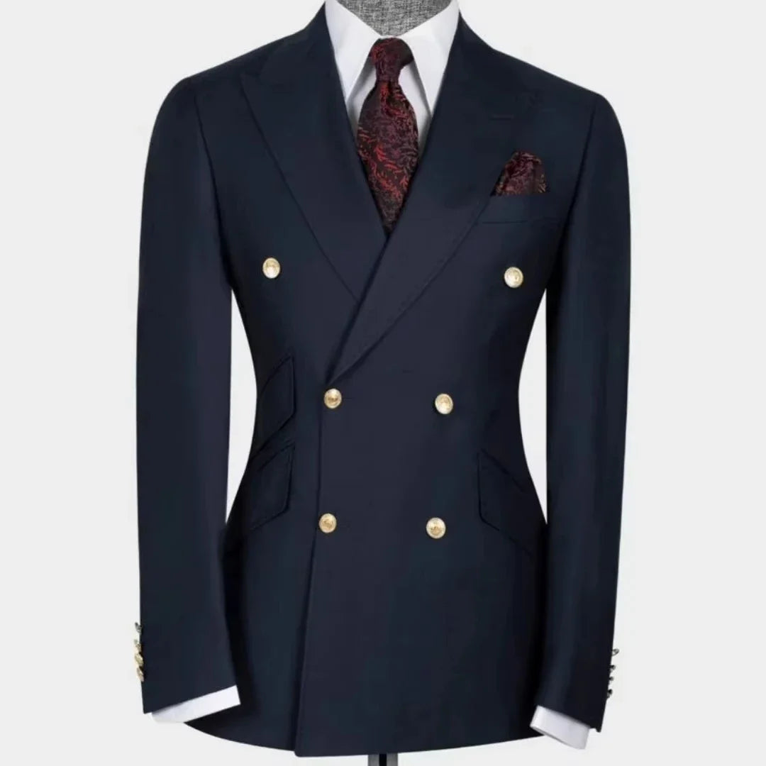 Solid Suit Blazer For Men Groom's Wedding 1 Pieces Slim Fit Jacket Coat Peak Lapel Luxury Men Suit Jacket Tuxedo Gold Buttons