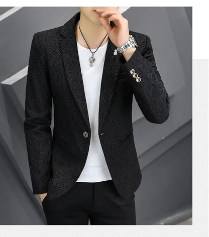 Men's Slim Fit Stand Collar Blazer | Smart Casual Single Breasted Jacket for Men | White, Black & Khaki