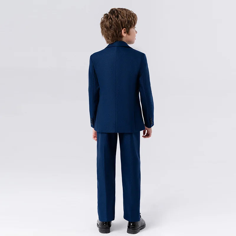 Gentleman Kids Slim 4Pieces/Set Jacket Vest Pants Bowtie Party Dress Children Ceremony Photograph Suit Boys Performance Costume