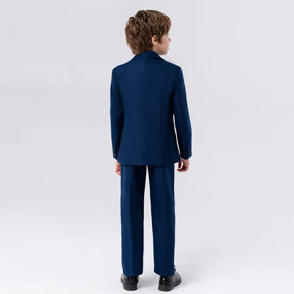 Gentleman Kids Slim 4Pieces/Set Jacket Vest Pants Bowtie Party Dress Children Ceremony Photograph Suit Boys Performance Costume