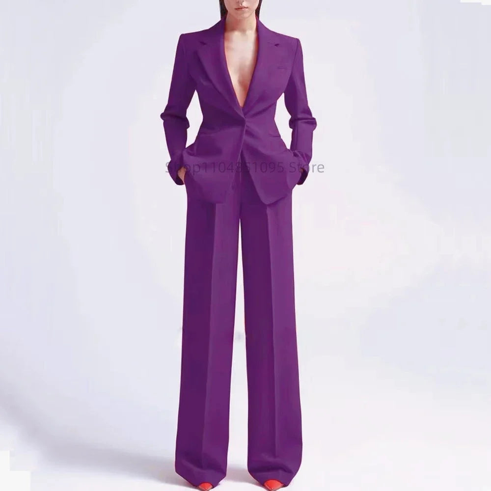 Women's Suit Party Wedding Fashion Style 2pcs Slim Fit Prom Blazer Pants Outfit Dress Evening Dresses for Prom Lady Clothes