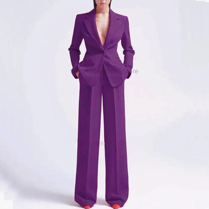 Women's Suit Party Wedding Fashion Style 2pcs Slim Fit Prom Blazer Pants Outfit Dress Evening Dresses for Prom Lady Clothes