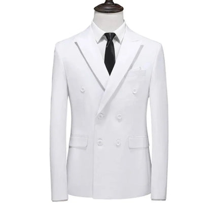 2026 Marque Mode Homme Costume de smoking croisé pour affaires/Costume ajusté pour homme Style coréen décontracté/Blazers vestes décontractées pour hommes