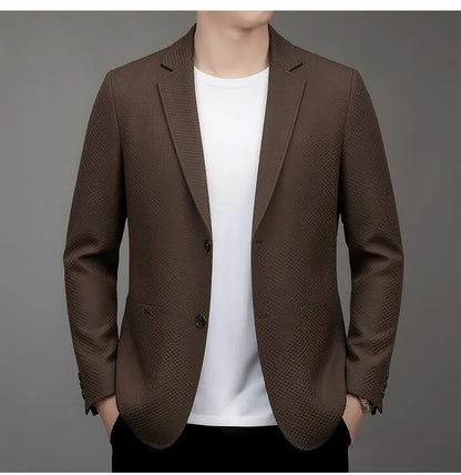 Men's Slim Fit Plaid Blazer for Weddings, Business & Casual Wear – Single Breasted