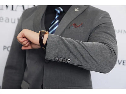 High-quality men's fashionable, stylish and casual new men's formal evening dress three-piece set casual suit