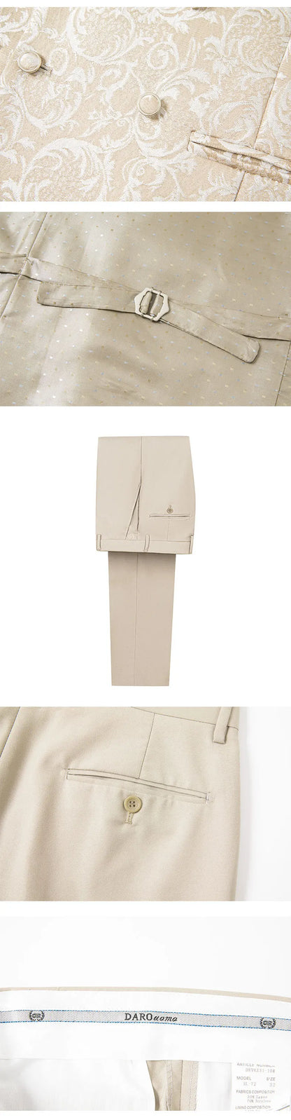 2025 Men's Jacquard Suits 3 Pieces ( Jacket+vest+pant) Wedding Dress Groom's Suit Host's Performance Party Stage Formal Clothing