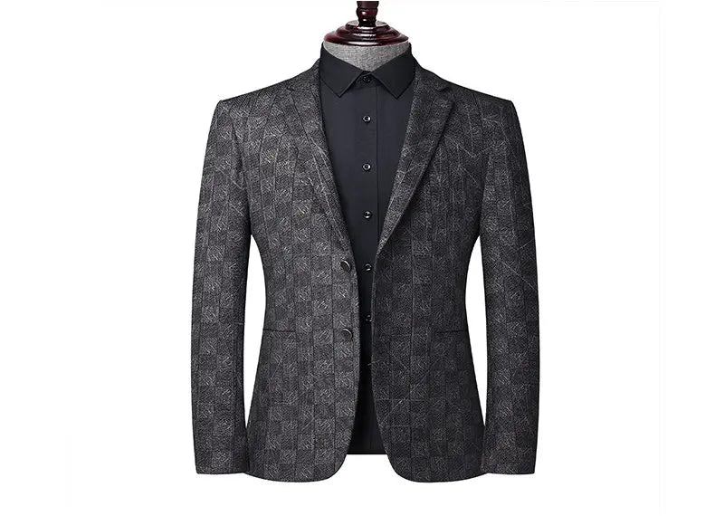 Blazer's New Men's Fashionable Business Wedding Banquet Casual Hosting Dress Showcases A High-end Middle-aged Gentleman Blazer