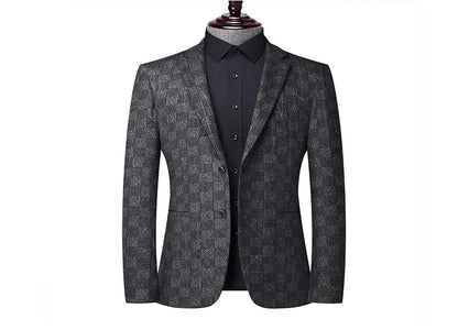 Blazer's New Men's Fashionable Business Wedding Banquet Casual Hosting Dress Showcases A High-end Middle-aged Gentleman Blazer