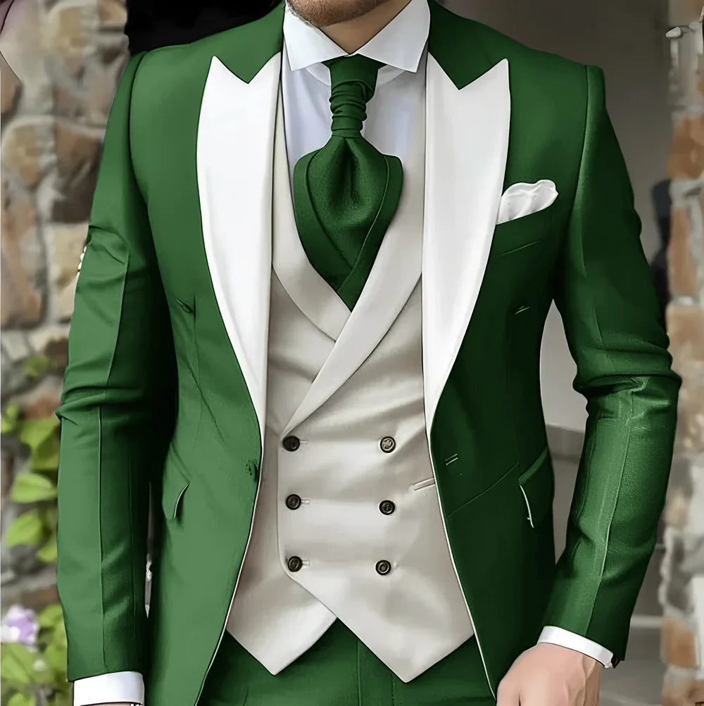 Costume de mariage pour homme à revers pointu de haute qualité coupe slim Vestes Col pointu croisé Carnavals hommes Le dernier