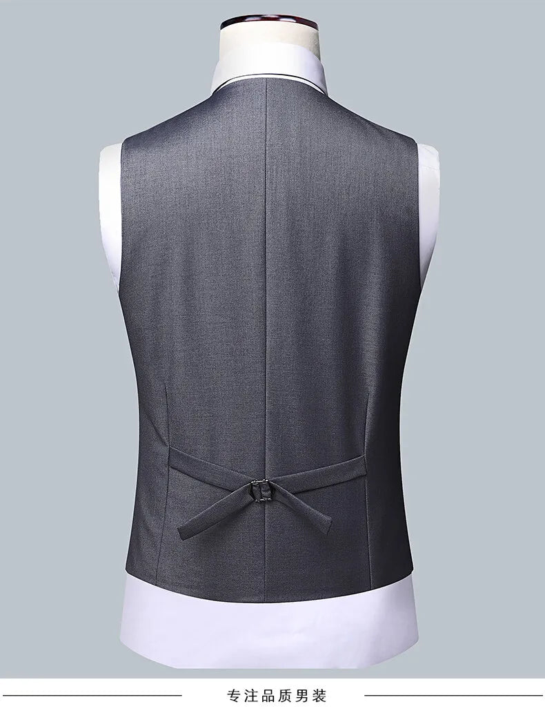 Men's 3-Piece Wedding Suit – Single Breasted, Smart Casual, Blue/Black/Gray – All Seasons