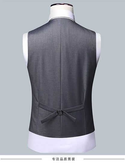 Men's 3-Piece Wedding Suit – Single Breasted, Smart Casual, Blue/Black/Gray – All Seasons