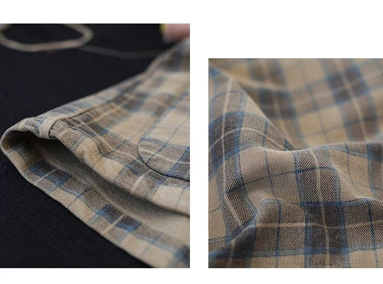 Fashion Chic Cotton Plaid Blazer Female Spring and Autumn New Literary Retro Elegant Commuter Small Incense Wind Jacket Women