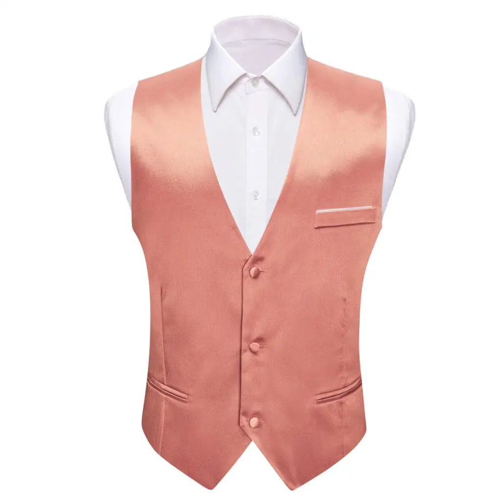Men's Satin Vest Slim Fit Single-Breasted Waistcoat for Weddings and Formal Occasions