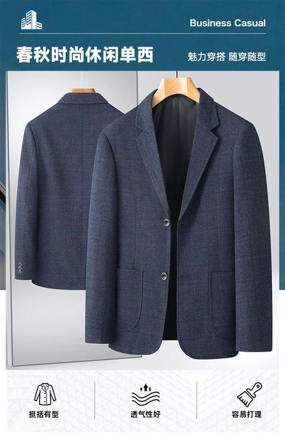 Men's Casual Loose Fit Blazer 13 Colors All-Season Plaid Suit Jacket for Men