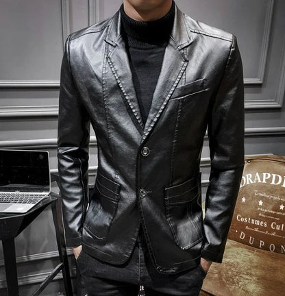 Spring Autumn Thin Man Suits and Blazers Vintage Fashionable Jacket for Men Simple Breasted Luxury Designer Classic New in Coats