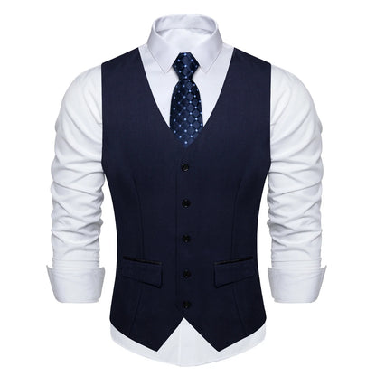 Men's Suit Vest – Solid Formal Waistcoat for Wedding, Party & Business Wear