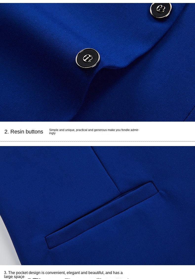 Blazers Set Suits for Men(Jacket + Vest + Pants)three Piece Set Solid Business Casual Slim Fit Formal Dress Groom Tuxedo Wedding