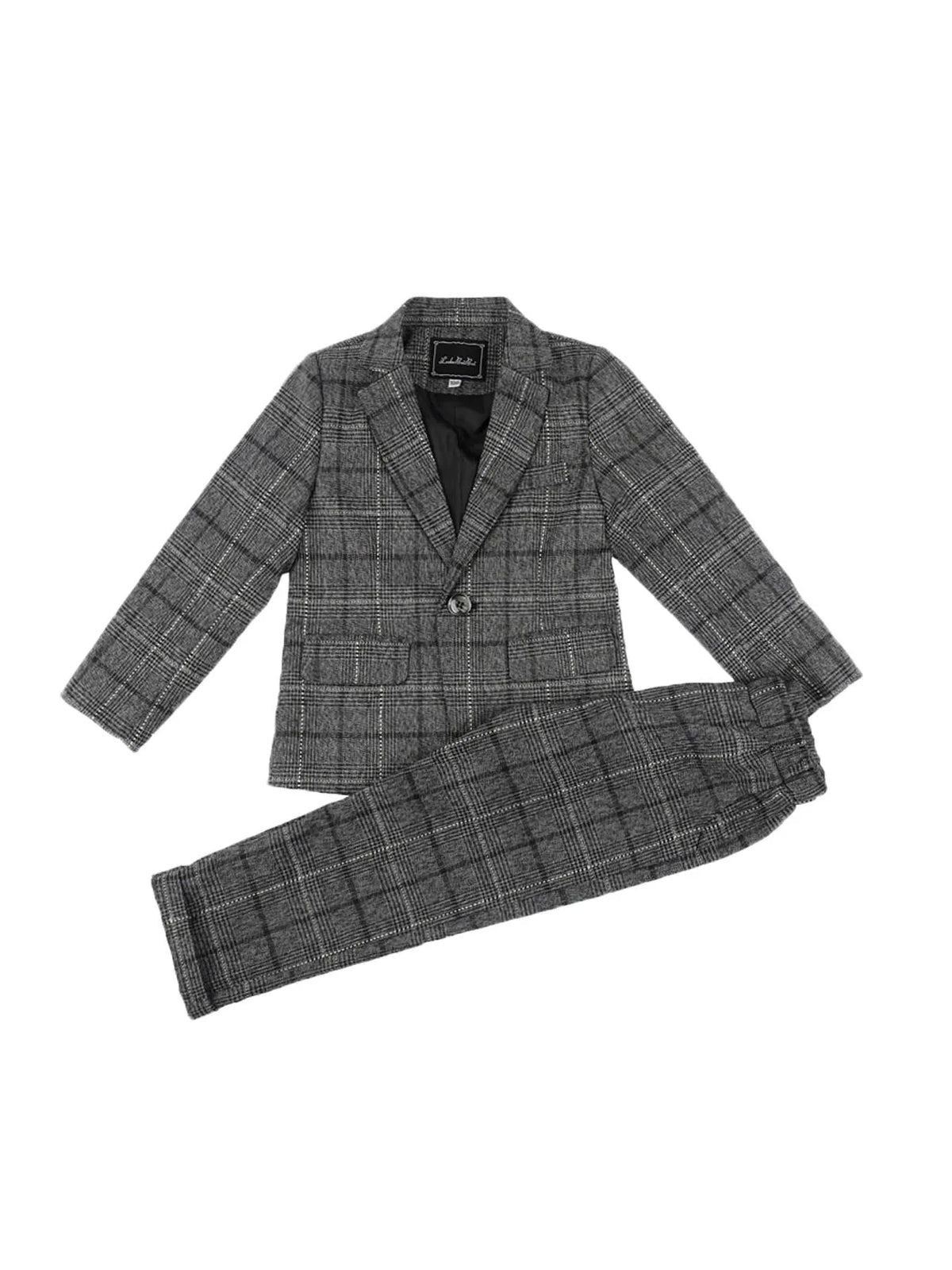 1-11Years Kids Jacket Pants 2Pieces Spring Autumn Clothing Set Flower Boys Plaid Wedding Dress Children's Photography Blazer Set