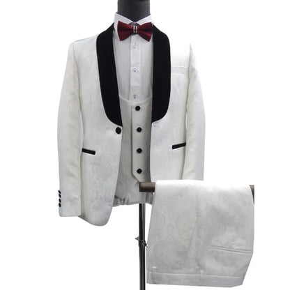Men suits Autumn New Brand Fashion White Print High quality Boutique Wedding Groomen Casual Slim fit party Dress prom Tuxedo