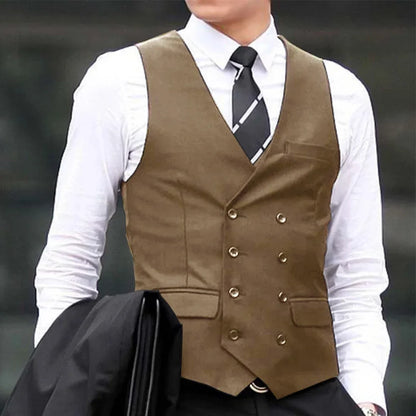 Men's Suit Vest Double Breasted Waistcoat for Wedding Business Formal Occasions