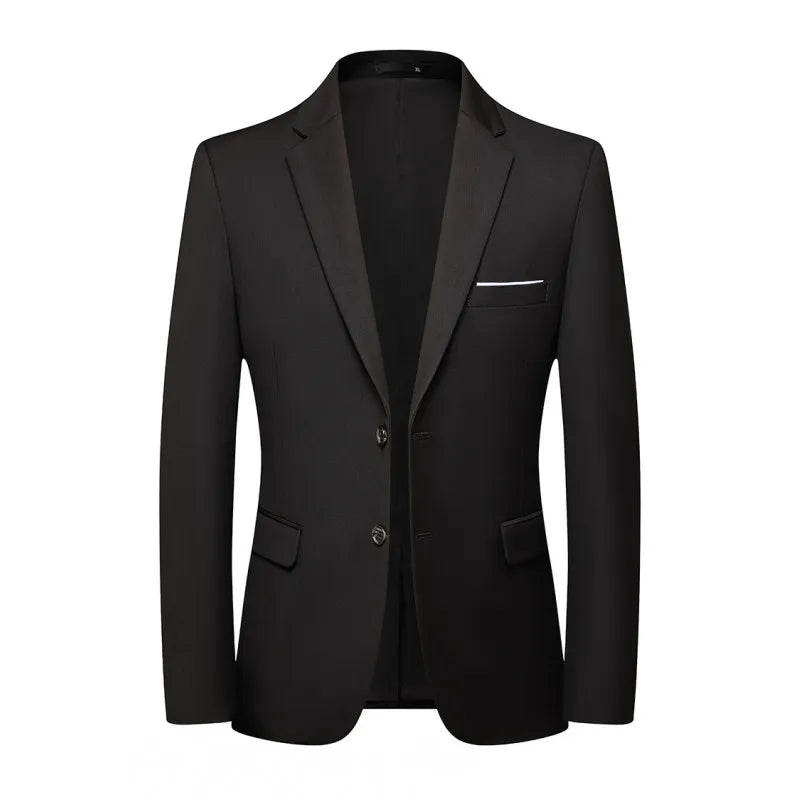 Blazer Fashion Men Business Casual Solid Color British Style Wedding Gentleman Slim Professional Formal Suit Blazer