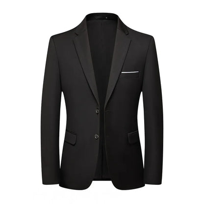 Blazer Fashion Men Business Casual Solid Color British Style Wedding Gentleman Slim Professional Formal Suit Blazer