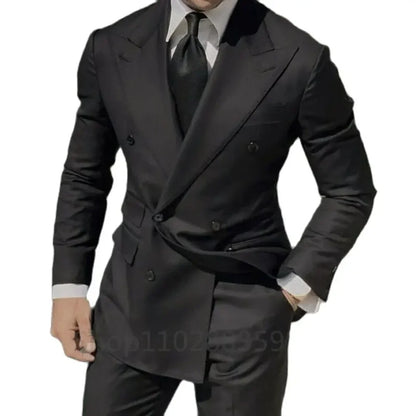 1 pièce noire, veste croisée seulement, costume homme, smoking marié, coupe ajustée, Terno Masculino, blazer