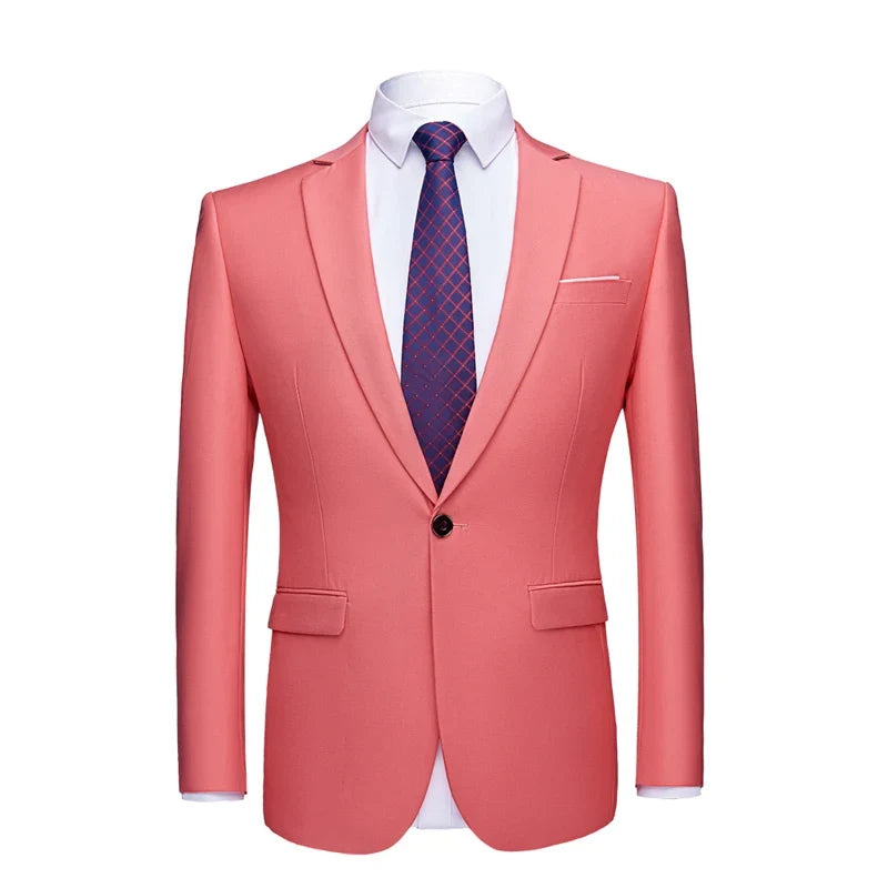 Men's Suit Jacket Slim Fit Single Breasted Multi-Color Formal Blazer