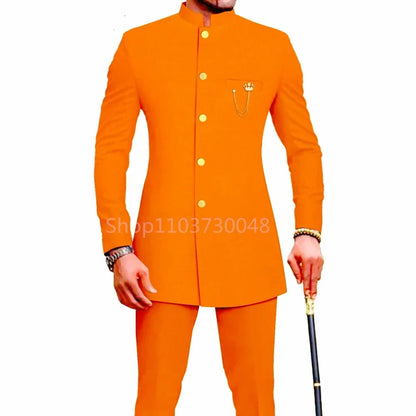 New Style Suits for Men 2 Pieces Business Blazer and Pants Set Elegant Slim Fit Men's Suit for Wedding Prom Groomsmen Outfits