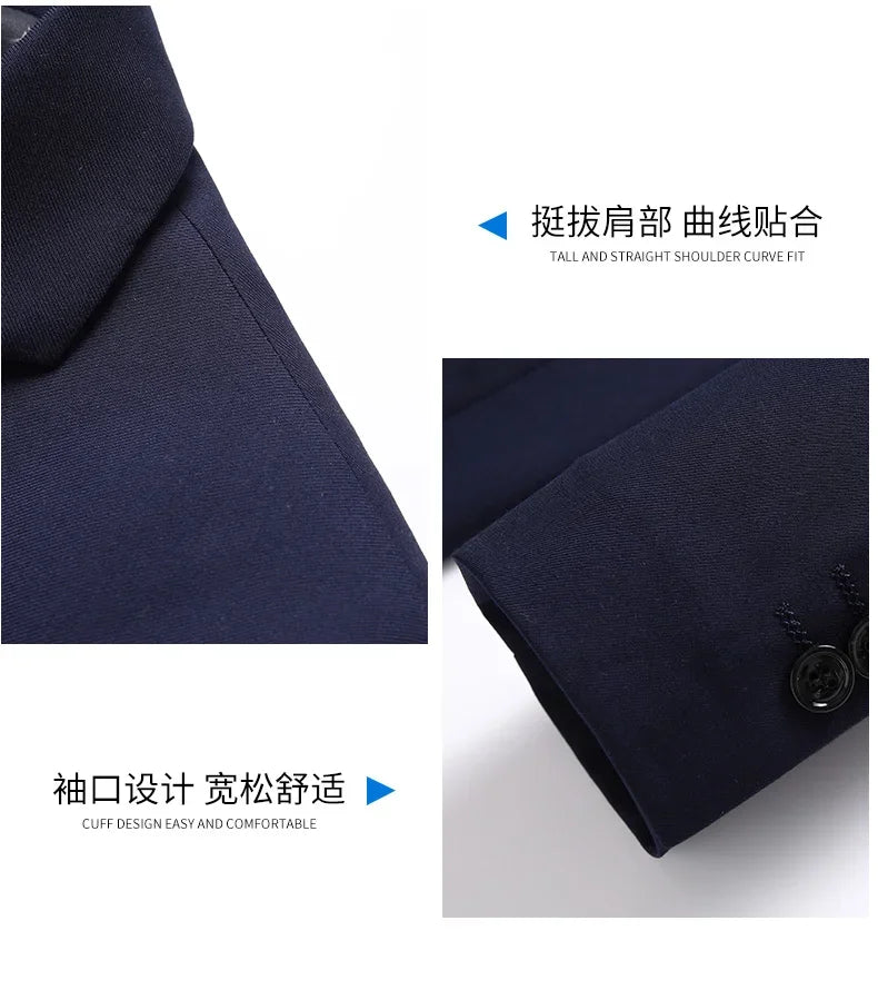 Blazer Fashionable Business Outdoor Gentleman, Trendy Solid Color Men, Formal Casual and Slimming Wedding Host Gentleman Blazer