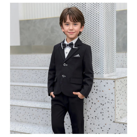 1-11Years Kids Formal Wedding Birthday Prom Outfit Suit With Jacket Pants Children's Piano Speech Performance Costume