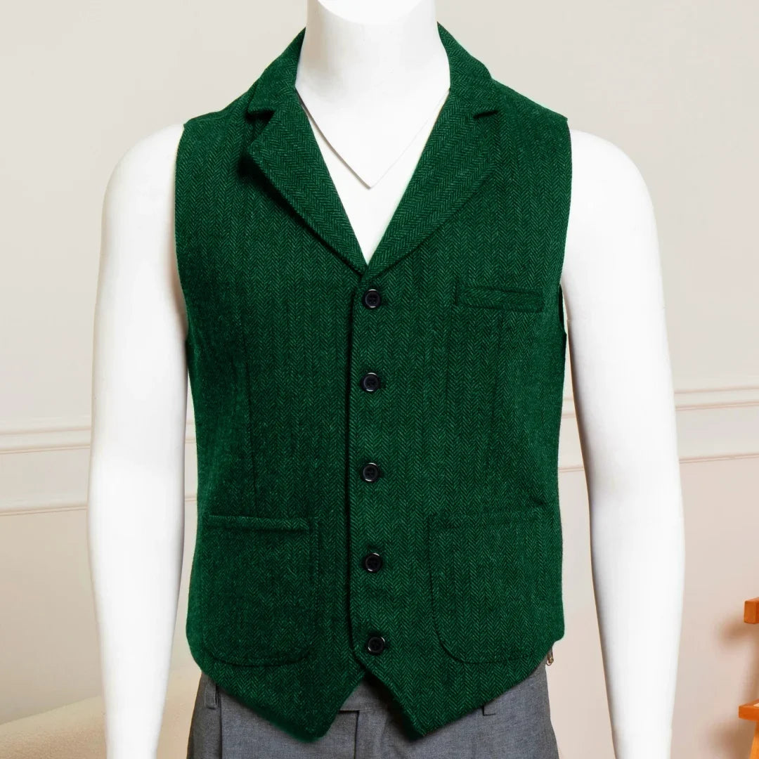 Men's Formal Vest Single Breasted Lapel Waistcoat for Weddings & Business