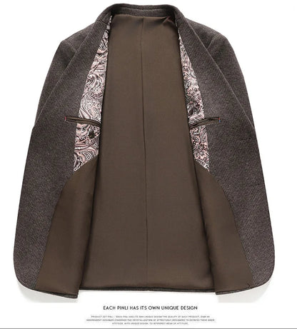 The New Men's Wool Suit for the Autumn and Winter of 2025 Is Crisp, Fashionable, Cool, and Versatile, a Trendy Suit Jacket