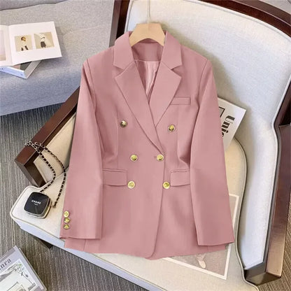 Slim Fit Women's Office Blazer High-End Casual Korean Fashion Spring Autumn New Loose Blazers Temperament Coats for Women
