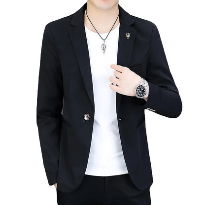 Blazer Men's Fashion Outdoor Travel Gentleman Wedding Slimming Business Versatile Trendy Casual Korean-style Formal Wear Blazer