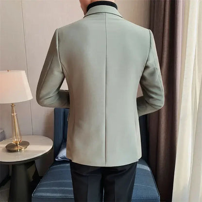 Men's Double Breasted Blazer Korean Style for Banquet and Business