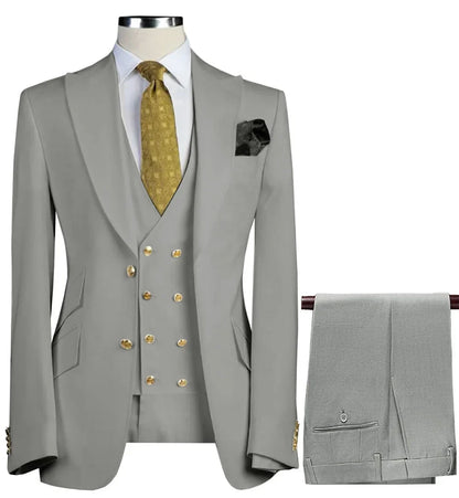  Men Suit 3 Pieces Beige With Lapel Solid For Business Banquet Wedding Groom Daily Tuxedo Office Suit Jacket Vest With Pants