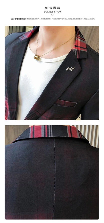 Men's Blazer Suit Jacket 2025 Spring New Fashion Korean Slim Suit Jacket Social Prom Dress Jacket Men's High Quality Clothing