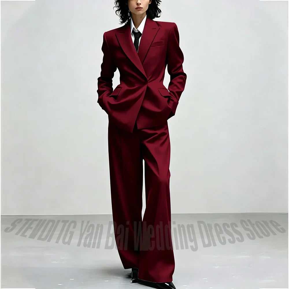 Casual Women Suit Trendy Solid Black Long Sleeve Lapel Straight Fashion Jacket Pants All-Match Shopping Street Style Daily Wear