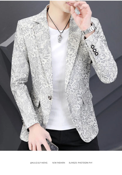 Brand Hot Stamping Casual Business Suit Jacket Men Retro Slim Fit Casual Suit Jackets Social Banquet Office Uniform Blazers 2026
