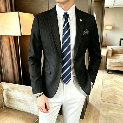 Men's Double Breasted Blazer – Formal Wedding & Business Jacket