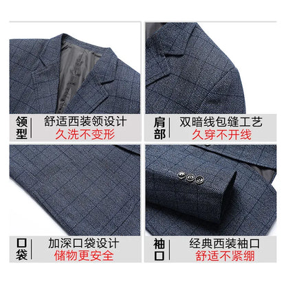 For the Autumn and Winter of 2025, Middle-aged and Elderly Men's Business and Casual Woolen Suit Jackets for Dads